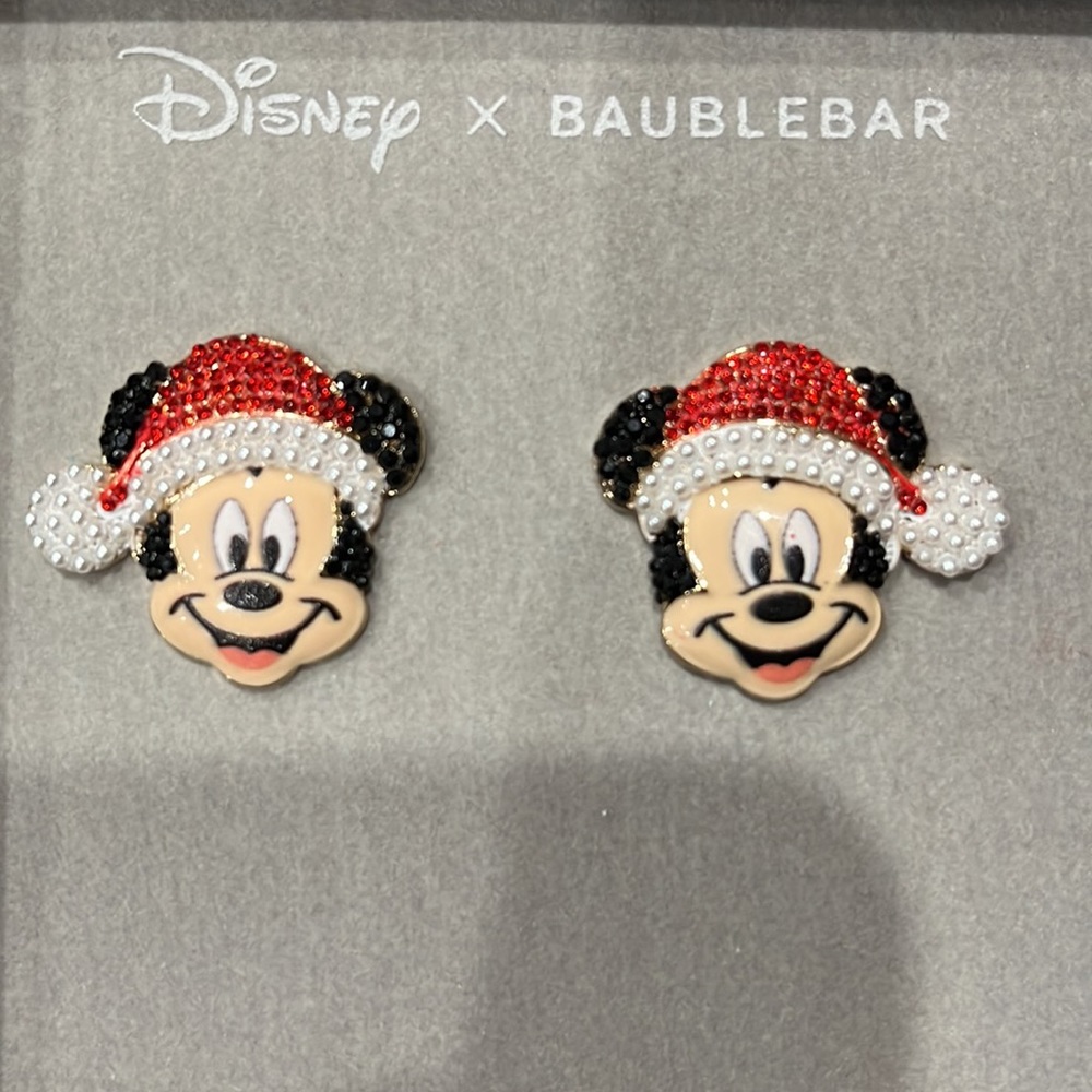 Disney X Baublebar Christmas Mickey Earrings - New with box